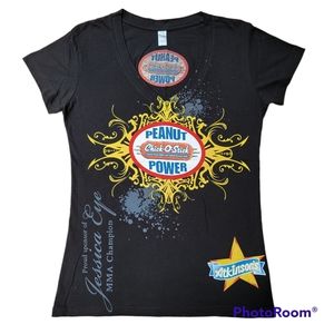 Graphic Print Vneck Short Sleeve Tee Tops Tshirt 90s Y2K 100% Cotton Women L